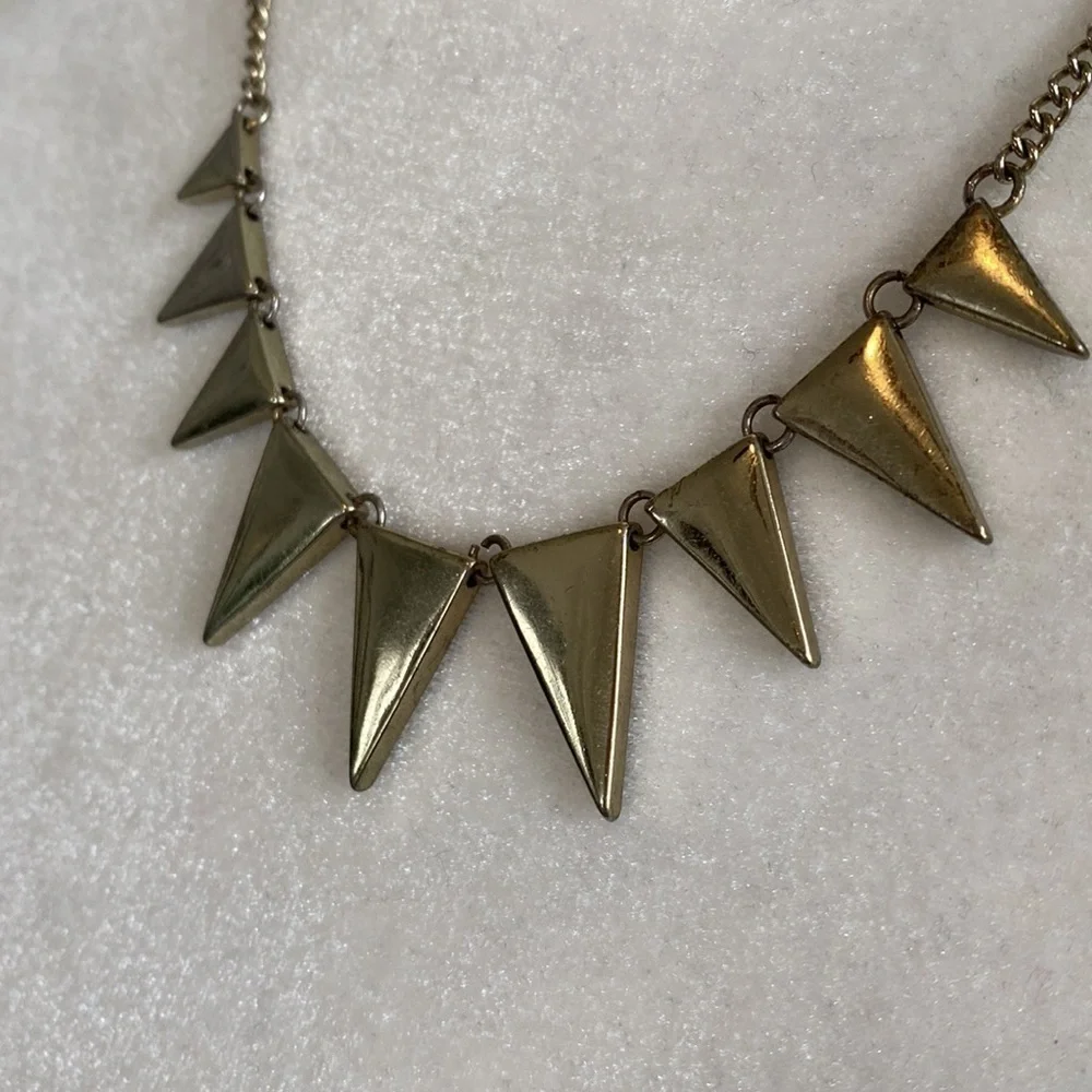 Edgy Rock Silver Tone Spike Necklace